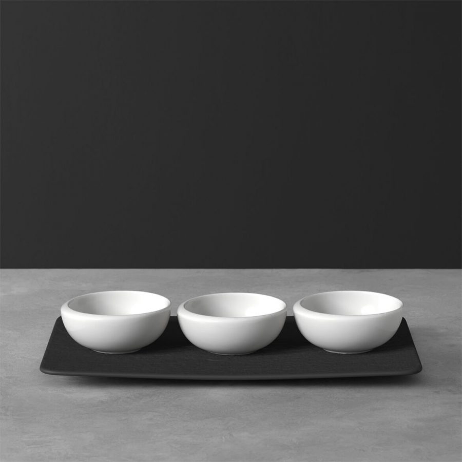 NewMoon Dip bowl Set - сет од 3 длабоки сада и даска - Image 4